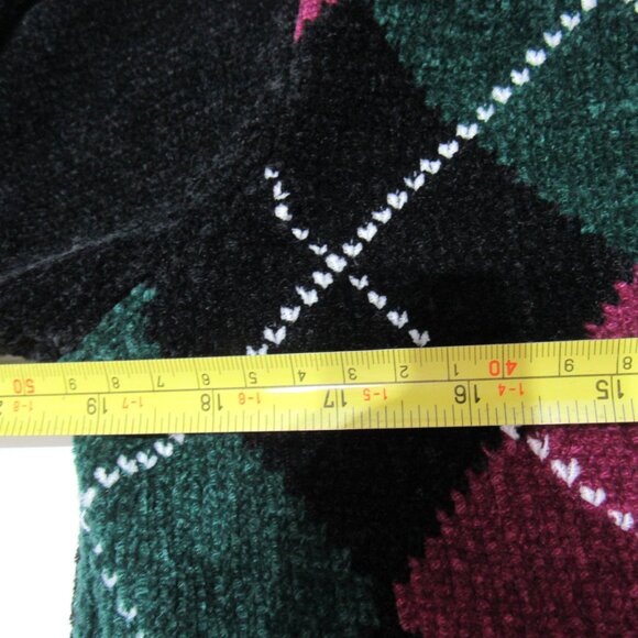 VTG JENNIFER MOORE Womens Cardigan Zippered Sweater Tweed Preppy Checker Black M - Picture 5 of 6